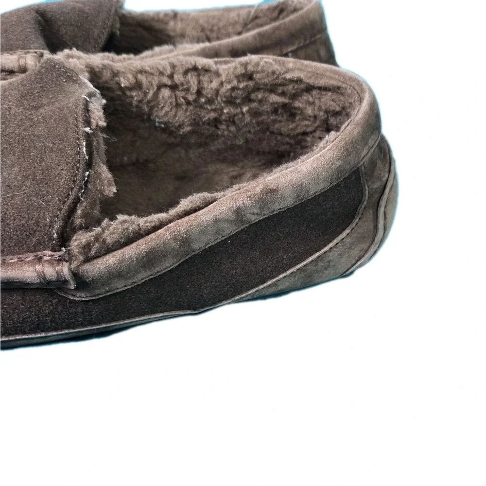 UGG Ascot Men's Brown Moccasin Slipper, Size 14 -‎ Espresso Rubber Sole